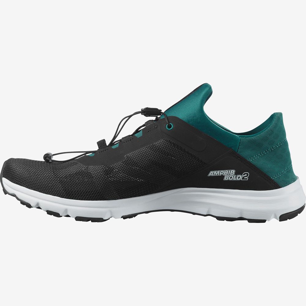 Salomon Israel AMPHIB BOLD 2 - Mens Water Shoe - Black/Green (YQBC-46915)